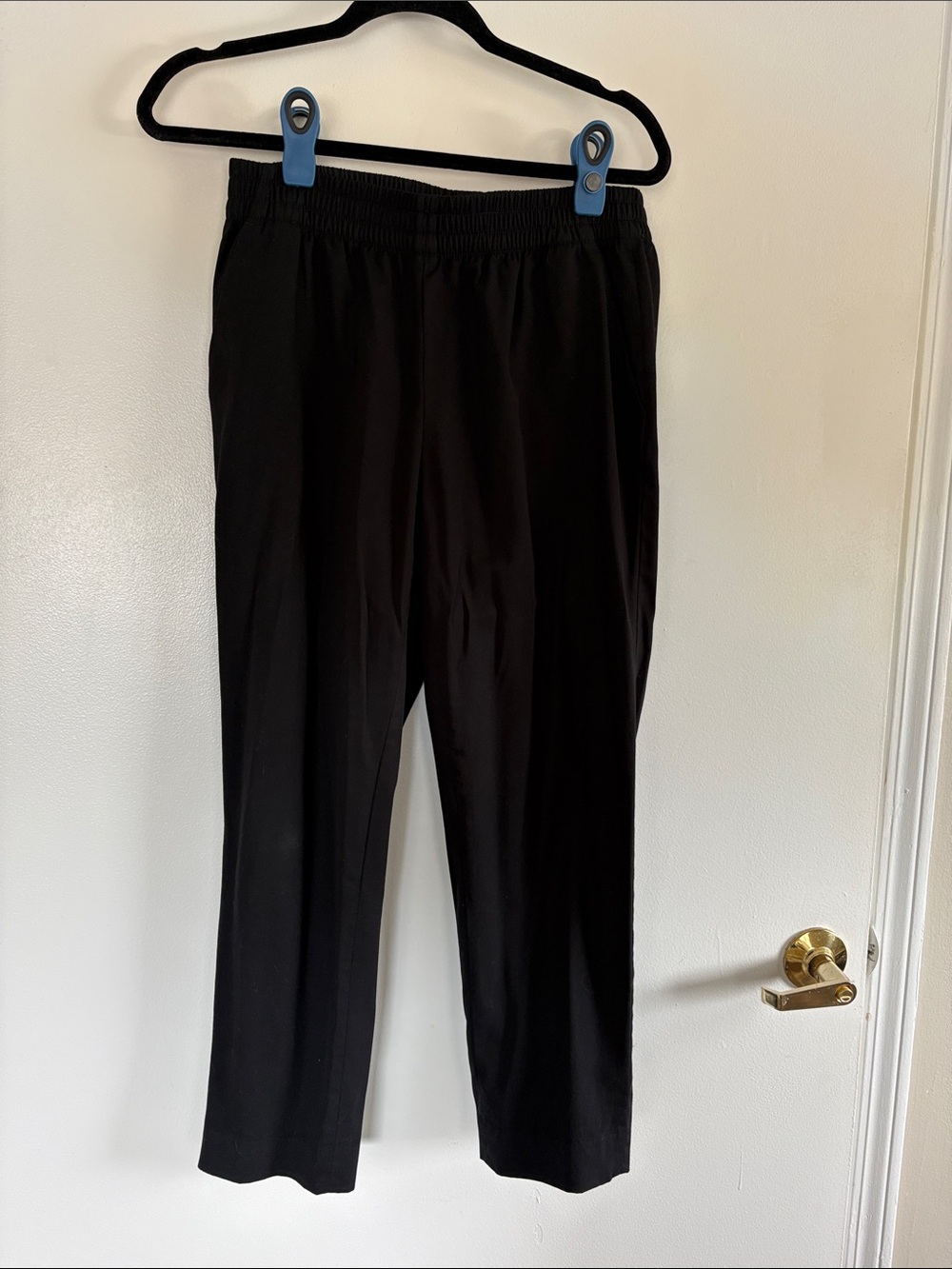 Everlane Black Cropped Elastic-Waist Women's Pants